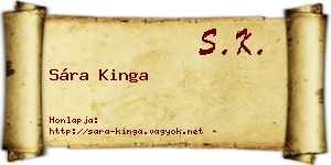 Sára Kinga névjegykártya